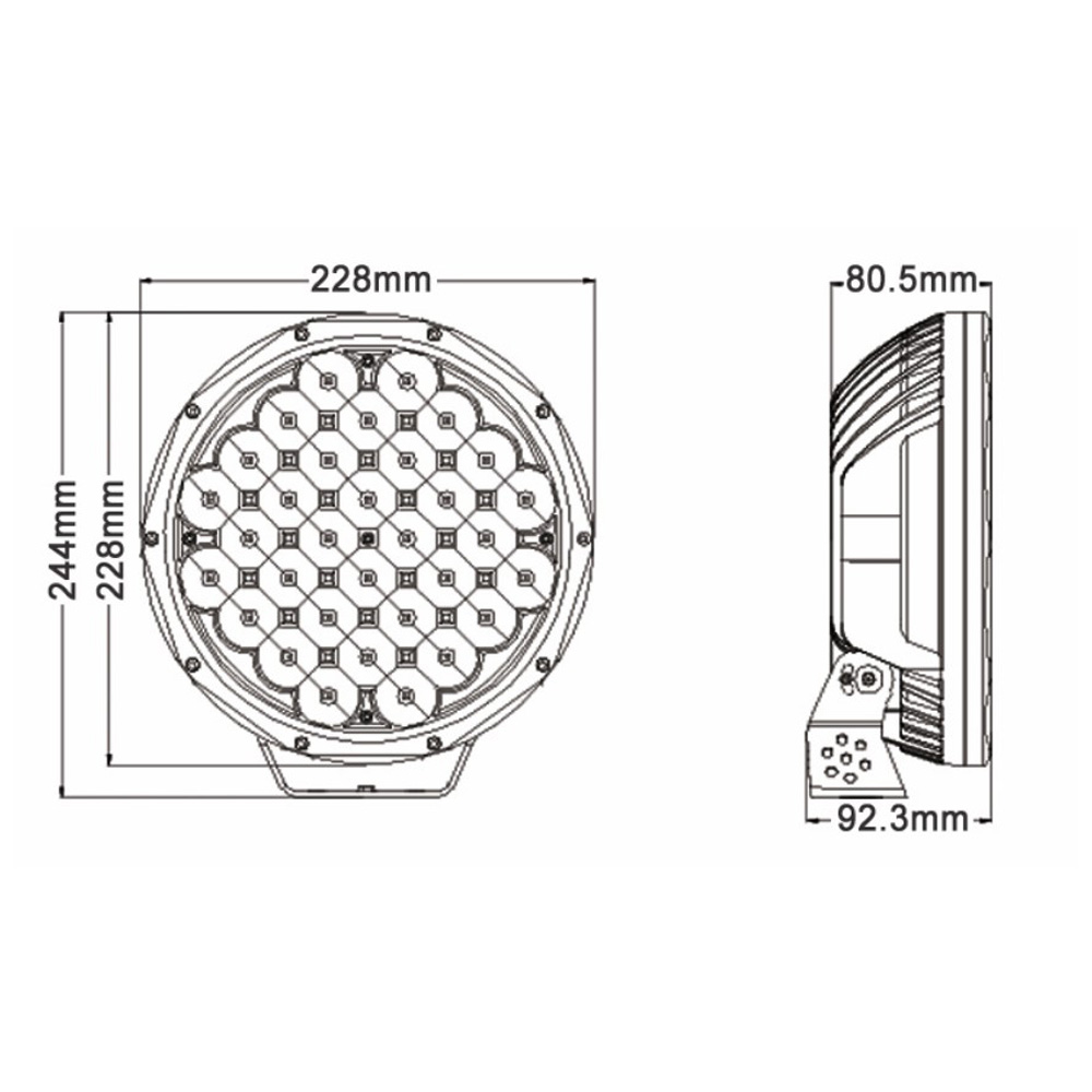 LED Collection - Driving Light HM-F033 size